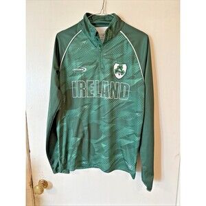 Lansdowne Ireland  1/4 Zip Pullover Green Shamrock Rugby Performance | Men's Med